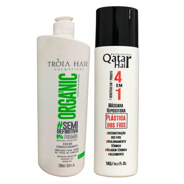 Tróia Hair Semi Definitiva Organic + Selagem Qatar 4 Em 1
