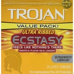 Trojan Lubrificado Preservativos Ecstasy com 26 unidades