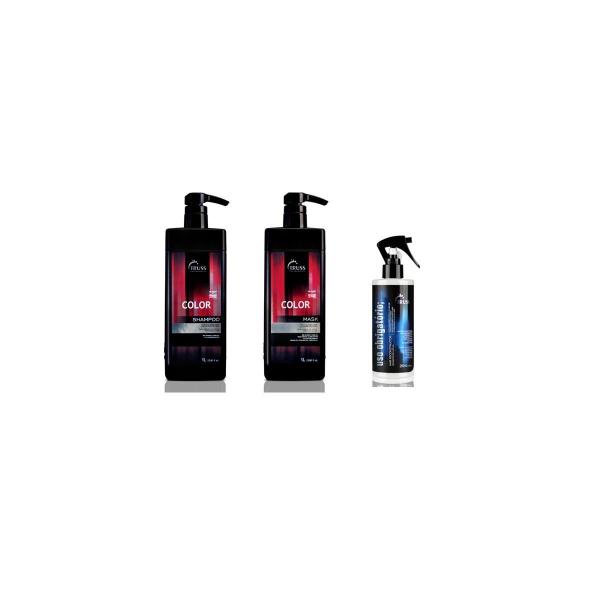 Truss Color Hair Shampoo e Mask 2x1Lt + Truss Uso Obrigatório Normal 260ml - Truss Professional