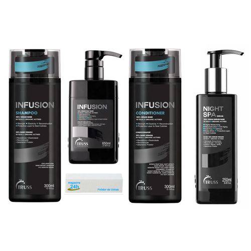 Truss Infusion Kit Shampoo + Condicionador + Mascara + Night Spa + Polidor M24H