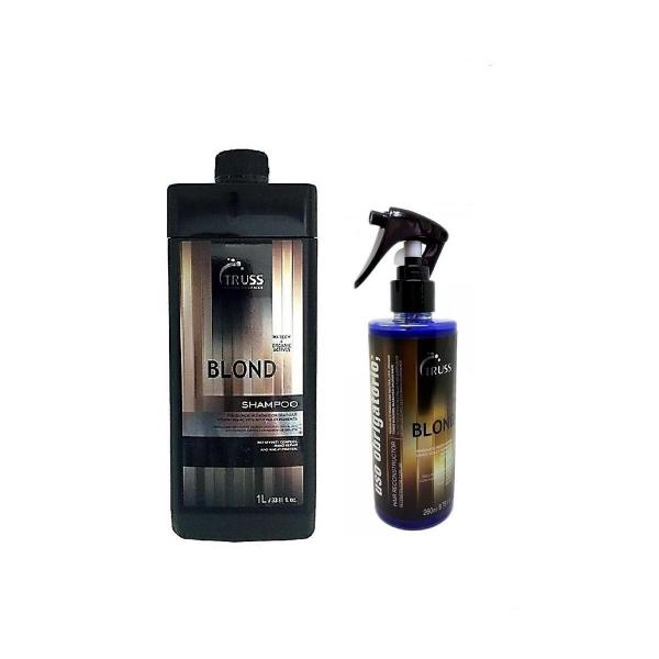 Truss Kit Professional Lavatório Blond Hair Shampoo 1000ml + Truss Uso Obrigatório Blond 260ml - Truss Professional