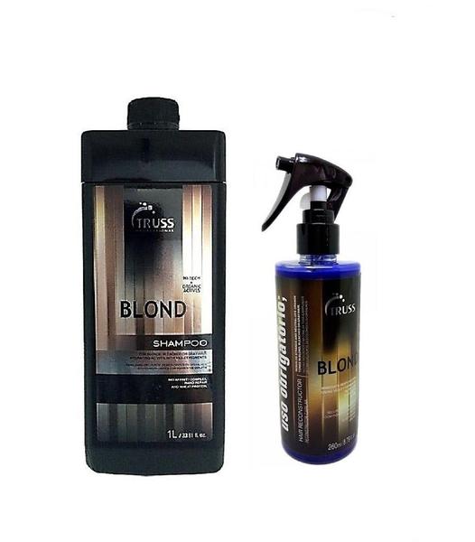 Truss Kit Professional Lavatório Blond Hair Shampoo 1000ml + Truss Uso Obrigatório Blond 260ml - Truss Professional