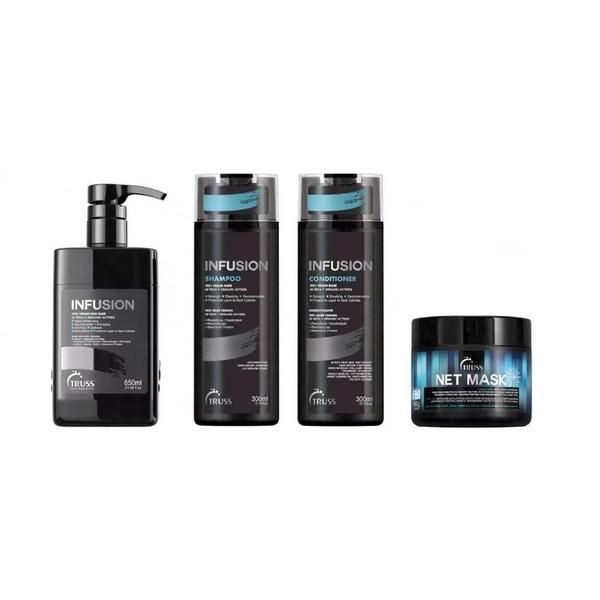 Truss Kit Shampoo e Condicionador Infusion 2x300ml + Máscara Net Mask+ Infusion 650ml - Senscience