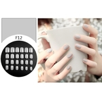 TS 24 Pcs simples cor sólida Falso Toe Nails Sticker pontas das unhas falsas