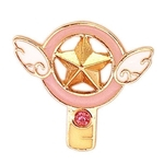 Japanese Style Broches chave-de-rosa de cinco pontas jóias Envelope esmalte Ala Pinos Set lapela o emblema