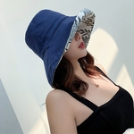 Mulheres Outdoor aba larga Chapéu de Sol Positivo / Negativo Usabilidade dobrável linho Cap Cotton