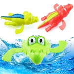 Natação criativo flutuante Carton Crocodile Banheira Wind Up Jogar Toy para Criança banho brinquedo crocodilo