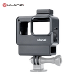 Ulanzi V2 Vlog Caso Ação Câmera Habitação Shell Vlogging Gaiola Quadro com Montagem de Sapata Fria para GoPro Hero 7 6 5 Preto para Microfone Externo & Pro 3.5mm Adaptador de M