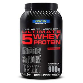 Ultimate 5 Whey Protein Probiótica - 900g - Morango