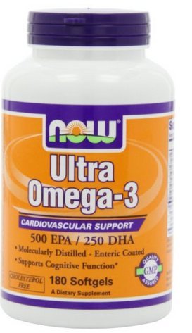 Ultra Omega 3 (180 Sotgels) - Now Foods - 500 EPA - 250 DHA