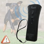 Ultrasonic Dog Anti Barking Pet Trainer LED Preto Handheld Dog Repelente
