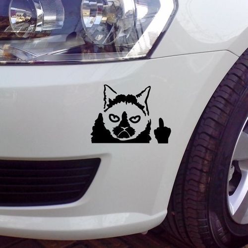 Um adesivo de carro Grumpy Cat engraçado etiqueta do carro Vinil Arte decalques Gráficas