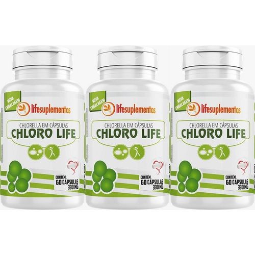 3un Chlorella 60 Cápsulas 330mg - Chloro Life - Cicatrizante - Melcoprol