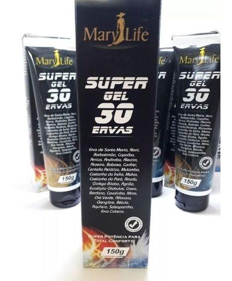 2un - Pomada Massageadora Super Gel 30 Ervas - 150g - Mary Life