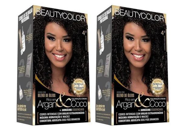 2 Un Tintura Beauty Color Kit 4.0 Castanho Natural - Beautycolor