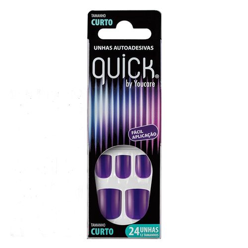 Unhas Adesivas You Care Quick Curto Dark Purple - BQ06-018