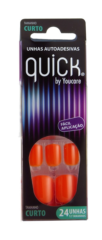 Unhas Autocolantes You Care - Quick Curto Orange (Laranja) - BQ06-017