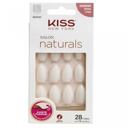 Unhas First Kiss NY Salon Naturals Stiletto Longo KSN06
