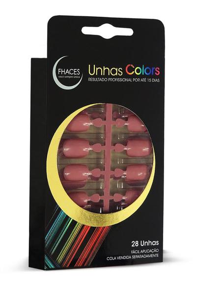 Unhas Postiças Colors (28 Unidades) - Rosa Flash (4802) - Fhaces
