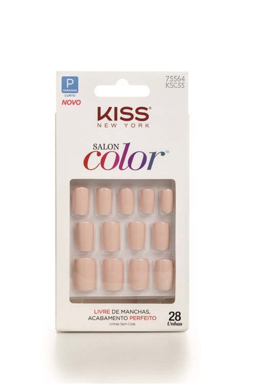 Unhas Postiças KISS NY Salon Color - Curta KSC55BR