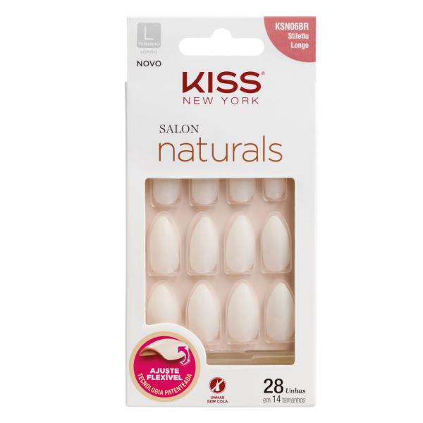 Unhas Postiças Kiss NY - Salon Natural Longo Estileto