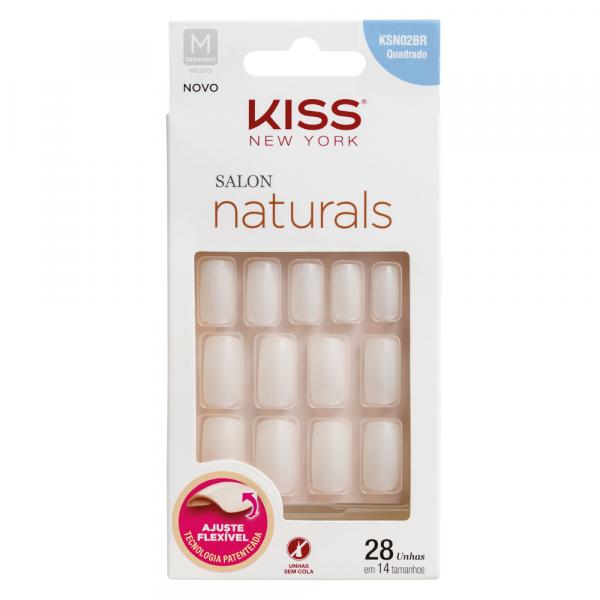 Unhas Postiças Kiss NY - Salon Natural Médio Quadrado