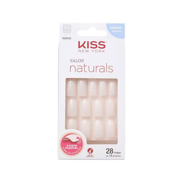 Unhas Postiças Kiss NY Salon Naturals Quadrado Médio