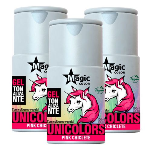Unicolors 03 Gel Tonalizante Pink Chiclete 100ml - Magic Color