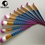 Unicórnio 10 Pçs / set Fio Sprial Alça Escovas de Maquiagem Beleza CosmeticsBlending Blush Foundation Make Up Brush Tool Kit