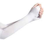 Unisex Arm Sleeve Silk Ice respirável de refrigeração Pára-sol Anti-UV elástica de mão Elbow Tampa