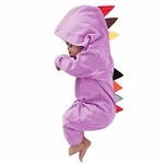 Unisex bebê colorido dinossauro Jumpsuit Zipper de algodão macio escalada de uma peça de vestuário