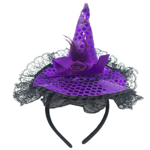Unisex Clipe traje Props Pumpkin Hat Cap Witch lantejoulas Make-up para o Halloween
