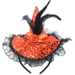 Unisex Clipe traje Props Pumpkin Hat Cap Witch lantejoulas Make-up para o Halloween