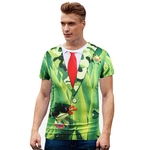 Unisex 3D Digital Printing Curto 2pcs falsificados Suit engraçado T-shirt