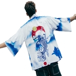 Unisex Han vestuário chinês shirt Loose Comprimento shirt Robes Médio