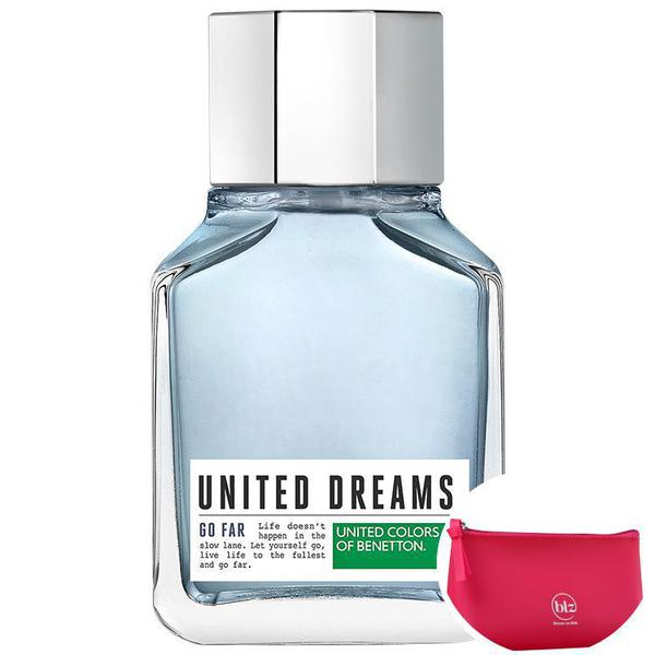 United Dreams Go Far Benetton EDT - Perfume Masculino 100ml+Beleza na Web Pink - Nécessaire
