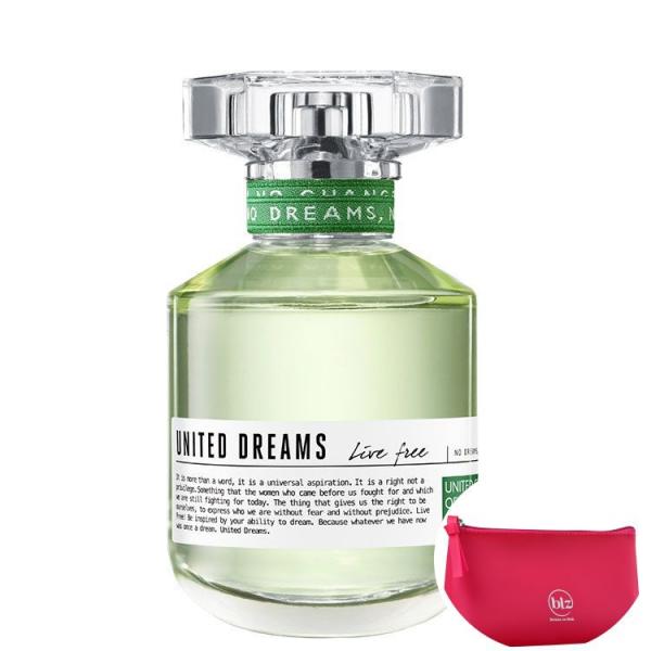 United Dreams Live Free Benetton EDT - Perfume Feminino 50ml+Beleza na Web Pink - Nécessaire