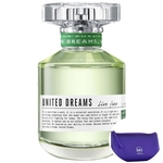 United Dreams Live Free Benetton EDT - Perfume Feminino 80ml+Beleza na Web Roxo - Nécessaire