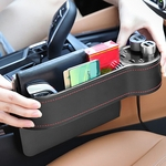 USB Car Charger assento fenda Caixa de armazenamento do assento Gap Filler Organizador Catcher Box