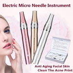 USB Elétrica Micro Agulha Instrumento Derma Pen 0.25mm-2mm Anti Envelhecimento Facial Cor Rosa Ouro