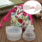 Uso de Reciclagem Transparente Dobrável Médico Gel silicone do Copo menstrual Feminino 4x