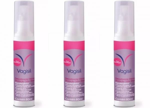 Vagisil Odor Block Desodorante Íntimo 60ml (Kit C/03)