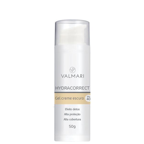 Valmari Hydracorrect Gel Creme Escuro FPS 40 - Protetor Solar Facial 50g