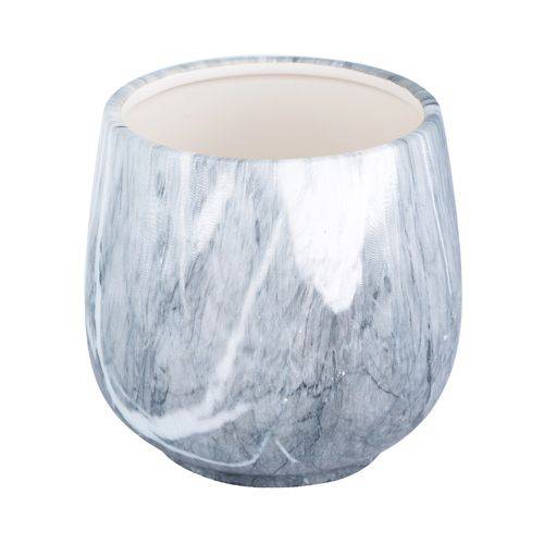 Vaso Ceramica All Round Marble Cinza Gde 12 X 12 X 12,5 Cm