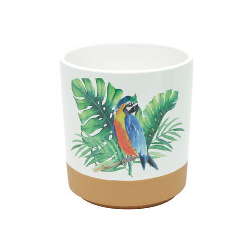 Vaso Cerâmica Parrot Colorido Md 12X13cm