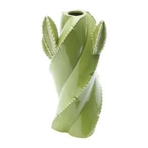 Vaso de Cerâmica 24cm Cactos Prestige - Verde