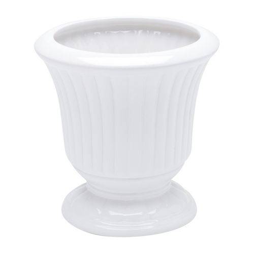 Vaso de Cerâmica Branco 17cm Grece Prestige