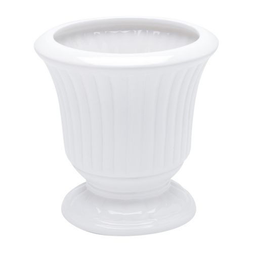 Vaso de Cerâmica Branco 19cm Grece Prestige