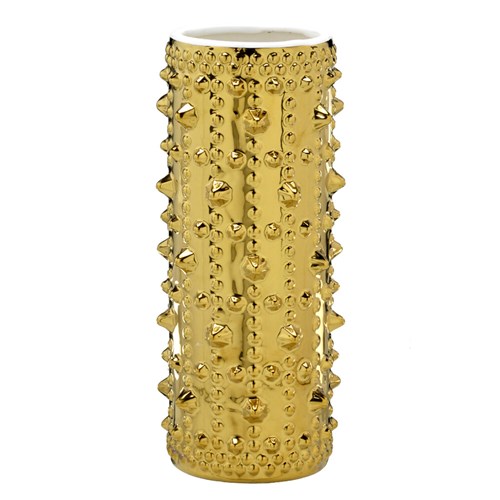 Vaso de Ceramica Cacto Dourado 32Cm Espressione