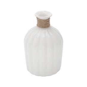 Vaso de Cerâmica com Acabamento em Vidro Celo - F9-30251 - Branco